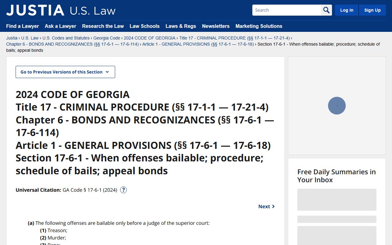 Sumter County court charges after arrest Georgia bail statute