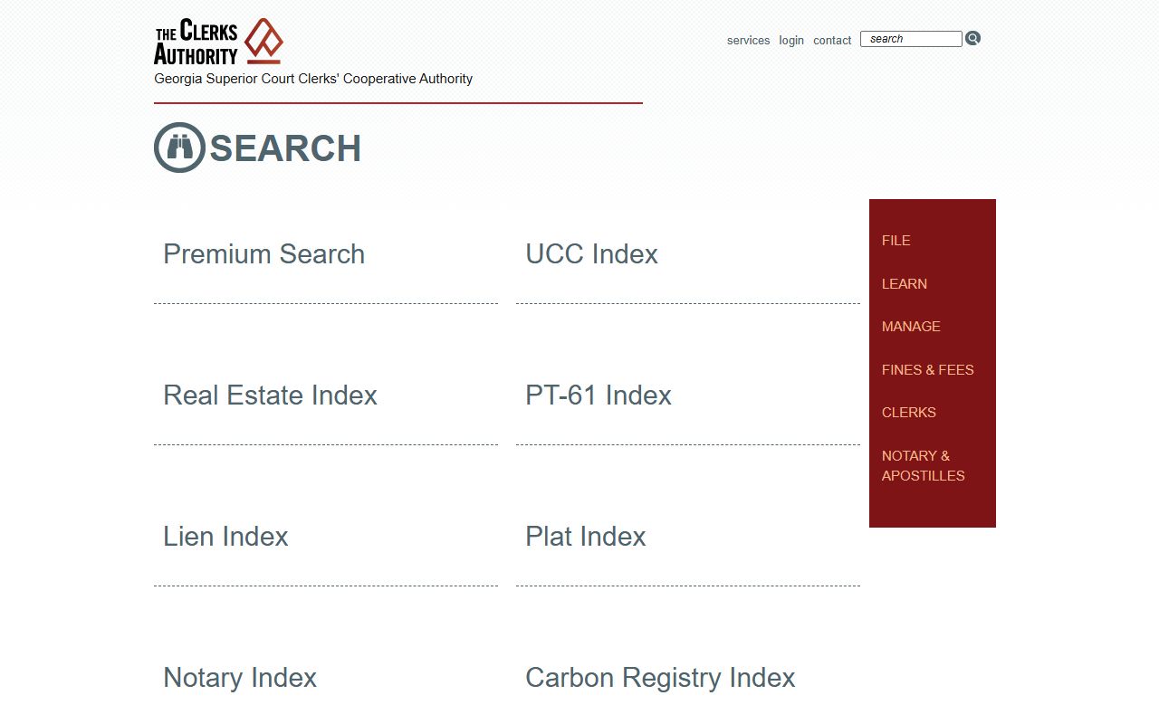 Sumter County court records GSCCCA certified search page