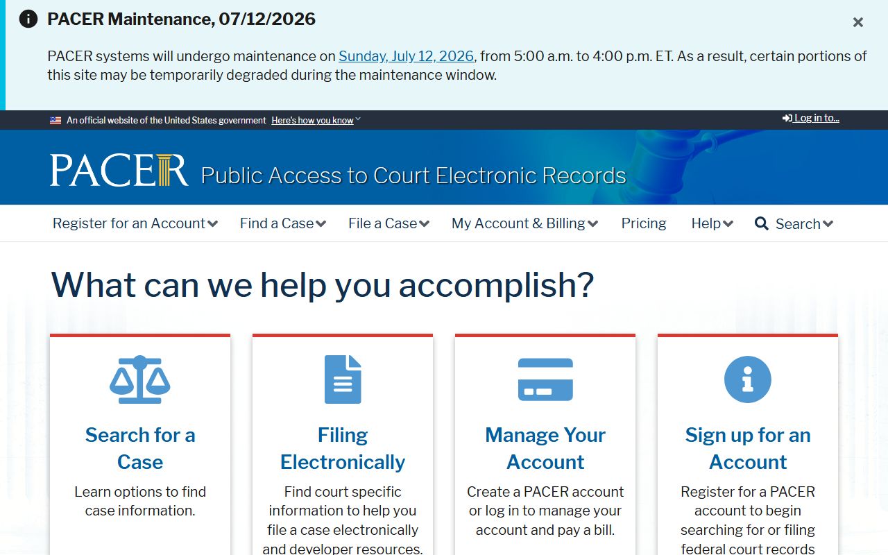 Sumter County Superior Court records PACER federal portal