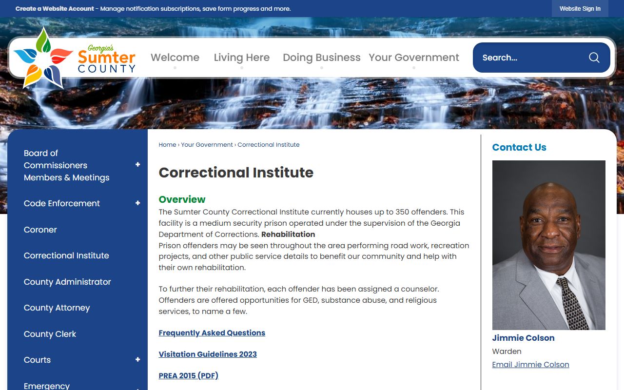 Sumter County Correctional Institute page for the separate GDC-supervised facility