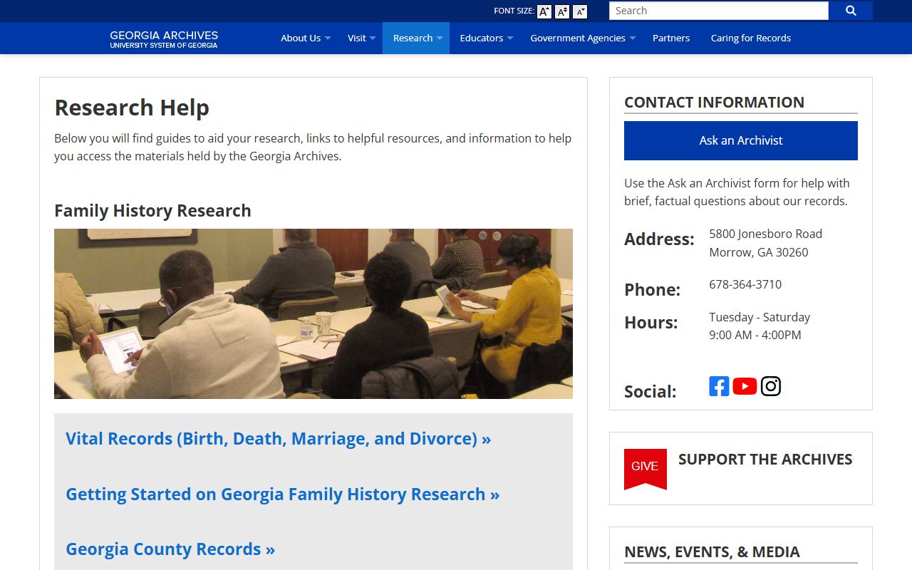 Sumter County divorce records Georgia Archives Superior Court guidance